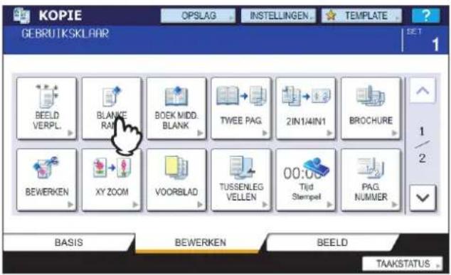 KOPIE GEBRUTIKSKLAAR OPSLAG INSTELLINGEN TEMPLATE BEELED VERPL BLANKE RAI BOEK MIDD. BLANK TWEE PAG. 2IN1/4IN1 BROCHURE BEWERKEN XY ZOOM VOORBIAD TUSSENLEG VELLEN 00:00 Tijd Stempel PAG. NUMMER BASIS BEWERKEN BEELD TAAKSTATUS
