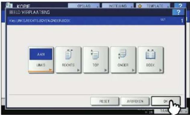 BEELD VERPLAATSNG Kings LINKS/RECHTS.BOVEN.ORDER.BDEK SET 1 AAN LINKS RECHTS TOP ONDER BDEK RESET AFBREKEN OK