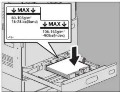 MAX 60-105g/m² 16-28lbs(Bond) MAX 106-163g/m² -90lbs(Index)