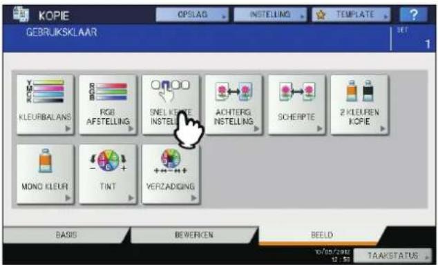 KOPIE GEBRIJKSKLAAR KLEURBALANS RGB AFSTELLING SNEL KLEUR INSTEEL ACHTERG INSTEELING SCHERPTE 2 KLEUREN KOPIE MONO KLEUR TINT VERZADIGING BASIS BEWERKEN BEELD 10/08/2002 12:30 TAAKSTATUS
