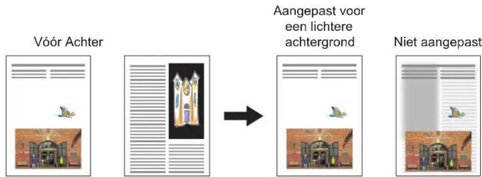 Vóór Achter Aangepast voor een lichtere achtergrond Niet aangepast