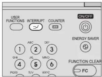 USER FUNCTIONS INTERRUPT COUNTER ON/OFF ENERGY SAVER FUNCTION CLEAR FC 1 ABC DEF 2 3 GHI JKL MNO 4 5 6 PQRS TUV WXYZ