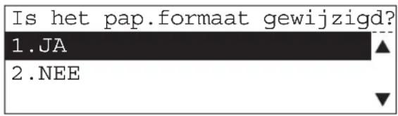 Is het pap.formaat gewijzigd? 1.JA 2.NEE