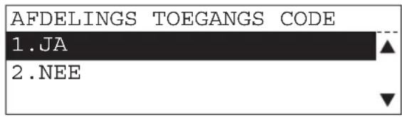 AFDELINGS TOEGANGS CODE 1.JA 2.NEE