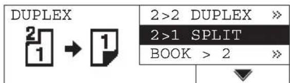 DUPLEX 2>2 DUPLEX ≫ 2>1 SPLIT BOOK > 2 ≫