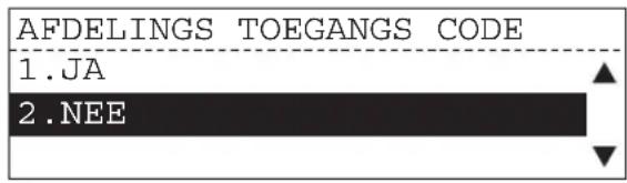 AFDELINGS TOEGANGS CODE 1.JA 2.NEE