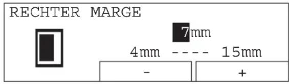 RECHTER MARGE 7mm 4mm ---- 15mm - +