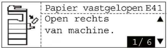 Papier vastgelopen E41 Open rechts van machine. 1/6
