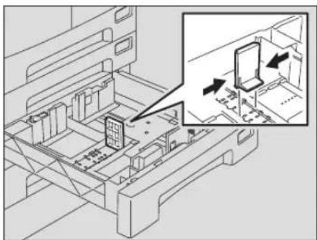 TOSHIBA E-studio 225 - Trek de middengeleider eruit door het indrukken van het onderste gedeelte in de richting van de pijl. Plaats vervolgens de geleider op de plaats van het gewenste papierformaat. - 1
