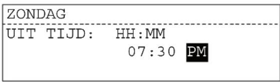 ZONDAG UIT TIJD: HH:MM 07:30 PM