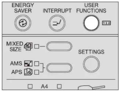 ENERGY SAVER INTERRUPT USER FUNCTIONS 1.2.2 MIXED SIZE SETTINGS AMS APS A4