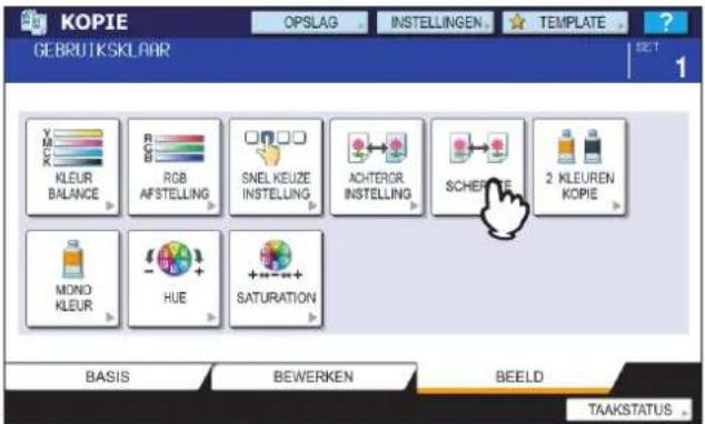 TOSHIBA E-STUDIO 2020c - Druk op [SCHERPTE] in het BEELD-menu. - 1