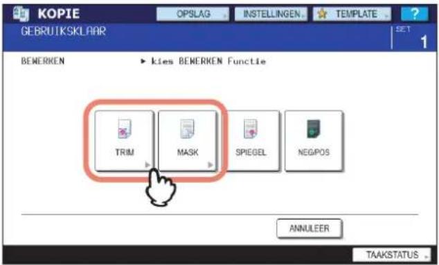 TOSHIBA E-STUDIO 2020c - Druk op [TRIM] of [MASK]. - 1