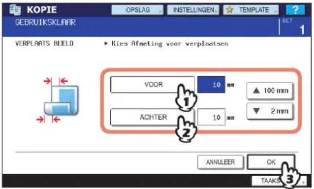 TOSHIBA E-STUDIO 2020c - Stel de breedte van de inbindruimte in. - 1