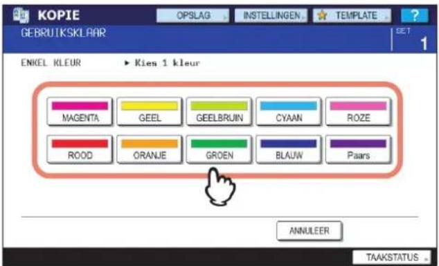 TOSHIBA E-STUDIO 2020c - Druk op de betreffende toets voor de gewenste kleur. - 1