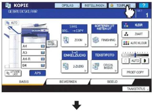 TOSHIBA E-STUDIO 2020c - ■ Weergave templatemenu - 1