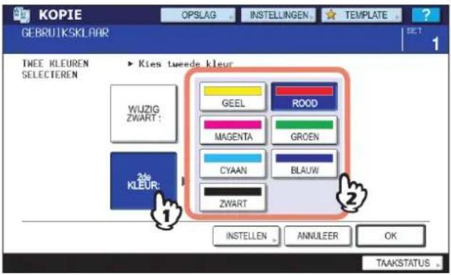 TOSHIBA E-STUDIO 2020c - Selecteer een kleur voor de delen op het origineel anders dan zwart. - 1