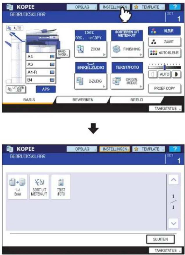 TOSHIBA E-STUDIO 2020c - Ingestelde functies bevestigen - 1