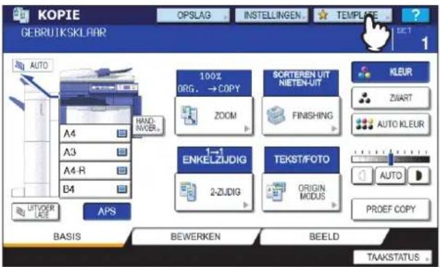 TOSHIBA E-STUDIO 2020c - Templates oproepen - 1