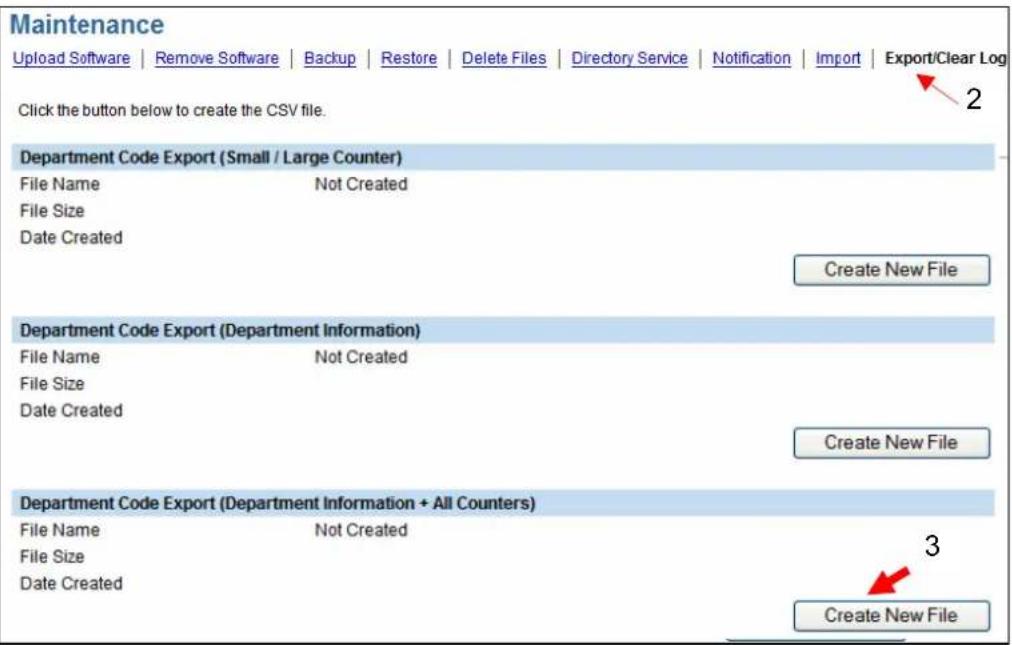 TOSHIBA E-Studio 855 - – Afdelingscodes Exporteren - 2