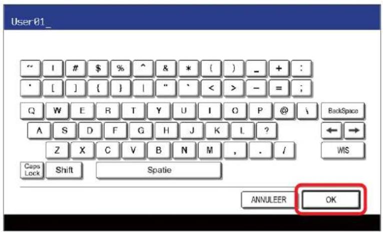 TOSHIBA E-Studio 855 - Voer de gebruikersnaam in (maximaal 128 letters) en druk vervolgens op [OK]. - 1