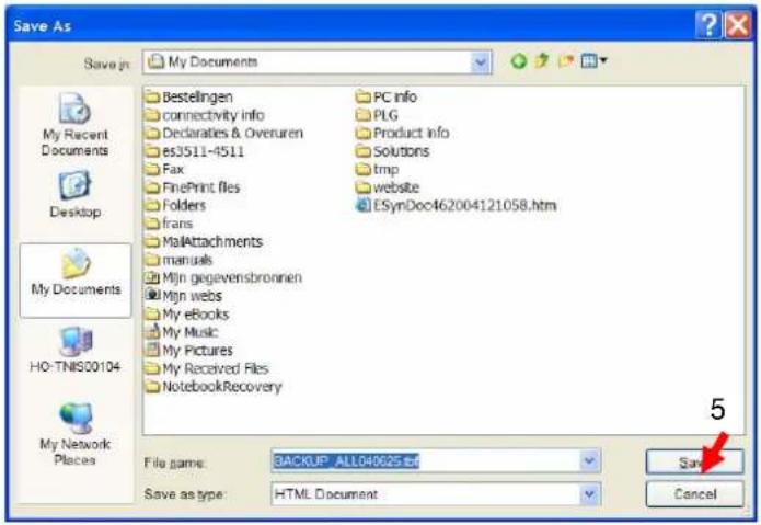 TOSHIBA E-Studio 853 - Selecteer een locatie (b.v. Mijn Documenten) en klik op Opslaan/Save (5) - 1