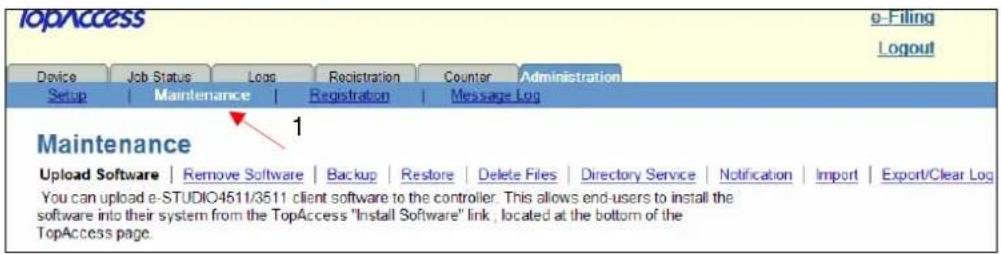 TOSHIBA E-Studio 853 - – All Data Backup terugzetten - 1