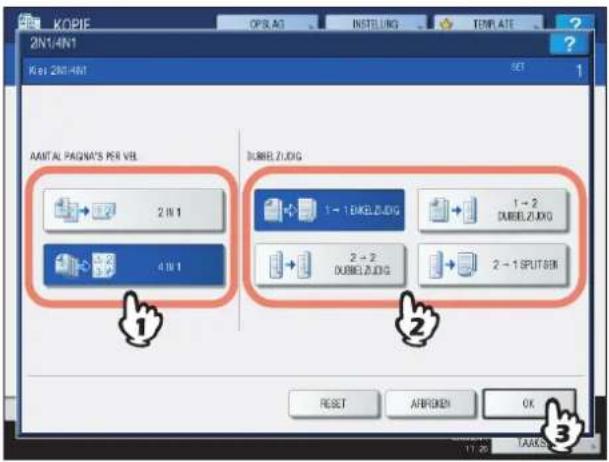 TOSHIBA E-studio 5540C - Voer instelling 2IN1 / 4IN1 uit. - 1