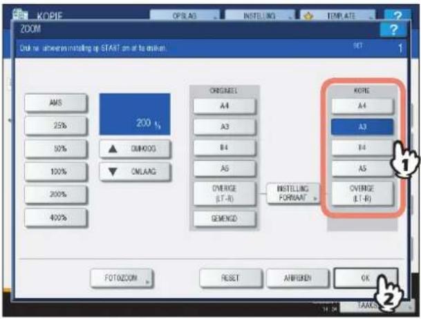 TOSHIBA E-studio 5540C - Selecteer het gewenste formaat en druk vervolgens op [OK]. - 1