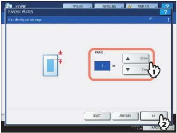 TOSHIBA E-studio 5540C - Stel de breedte van het te wissen gedeelte in. - 1