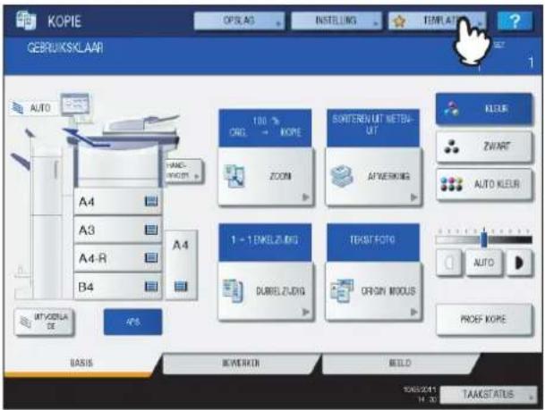 TOSHIBA E-studio 5540C - Druk op [TEMPLATE] op het aanraakscherm. - 1