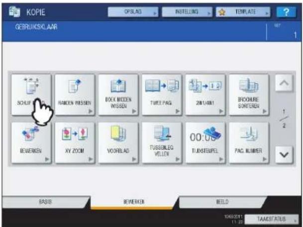 TOSHIBA E-studio 5540C - Druk op [SCHUIF BEELD] in het menu BEWERKEN. - 1