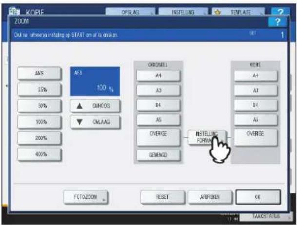 TOSHIBA E-studio 5540C - Druk op [INSTELLING FORMAAT] op het aanraakscherm. - 1