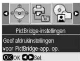 PictBridge-instellingen Geef afdrukinstellingen voor PictBridge-app. op. OK OK ▶ Selecteren