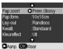 Pap.soort ▶Prem. Glossy Pap.form. :10x15cm Lay-out :Randloos Kwalit. :Standaard Kleureffect :Uit ▶Aanp. OK Klaar