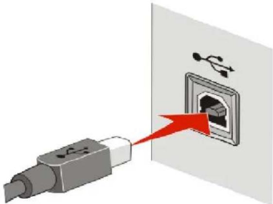LEXMARK X4975 - Hoe moet ik de installatiekabel aansluiten? - 2
