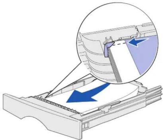 LEXMARK X3480 - Storingen in een lade als het papier al voorbij het metalen hoekplaatje is - 1