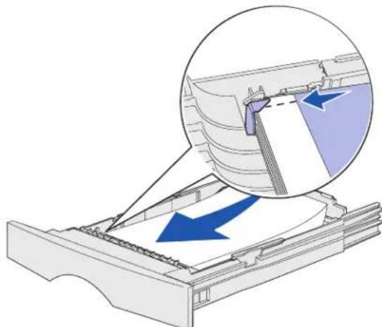 LEXMARK X3450 - Storingen in een lade als het papier al voorbij het metalen hoekplaatje is - 1