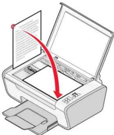 LEXMARK X2630 - Originele documenten op de glasplaat plaatsen - 2