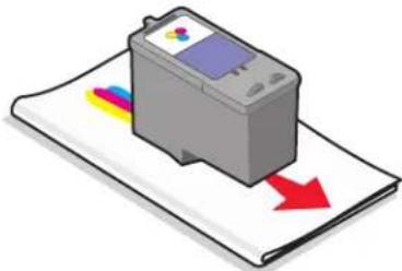 LEXMARK Z2380 - Spuitopeningen en contactpunten van de inktcartridge schoonvegen - 1