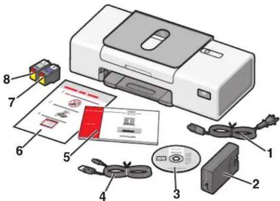 LEXMARK Z1410 - Inhoud van de doos controleren - 1