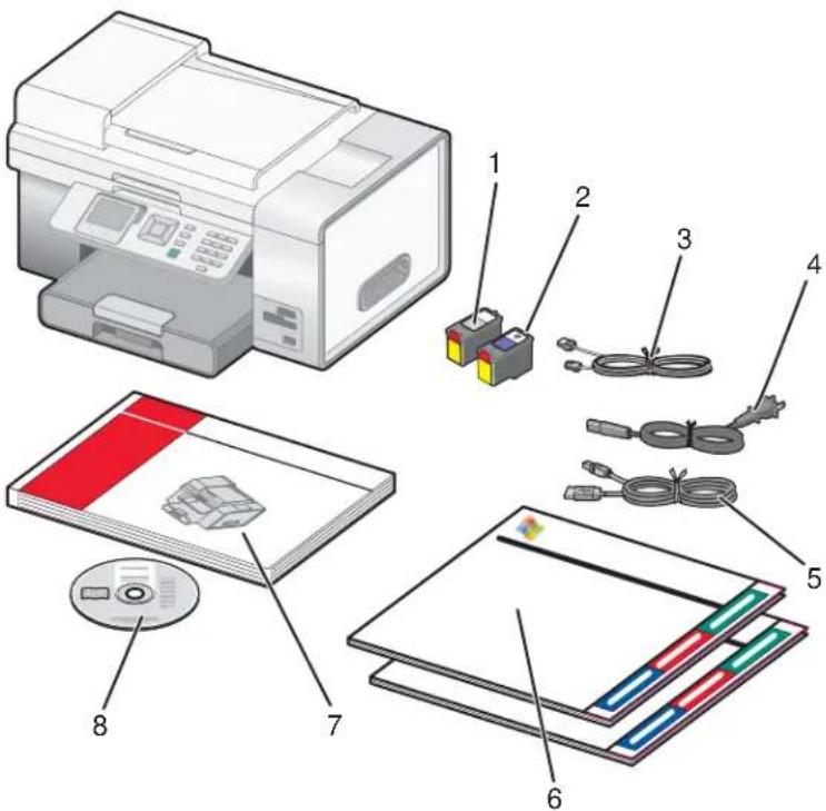 LEXMARK X9300 - Inhoud van de doos controleren - 1