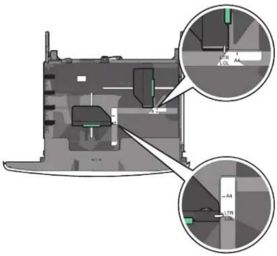 LEXMARK X790 - Papier plaatsen in de standaardlade of optionele lade voor 550 vel - 3