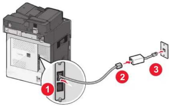 LEXMARK X790 - Aansluiten op een DSL-verbinding - 1