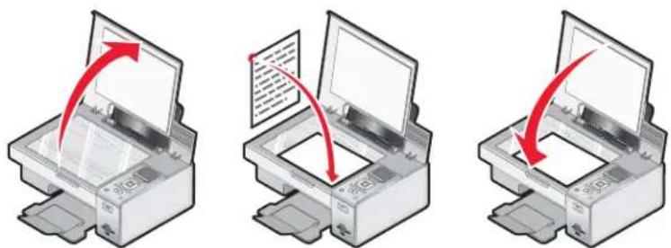 LEXMARK X4800 - Originele documenten op de glasplaat plaatsen - 1
