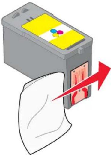 LEXMARK X4800 - Spuitopeningen en contactpunten van de inktcartridge schoonvegen - 2