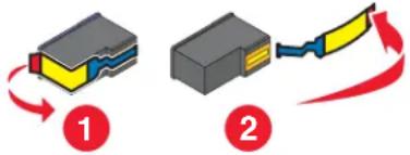 LEXMARK X4800 - Tape verwijderen van de inktcartridge - 1