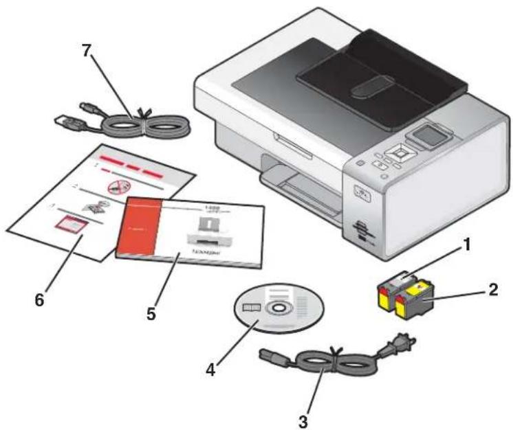 LEXMARK X4800 - Inhoud van de doos controleren - 1
