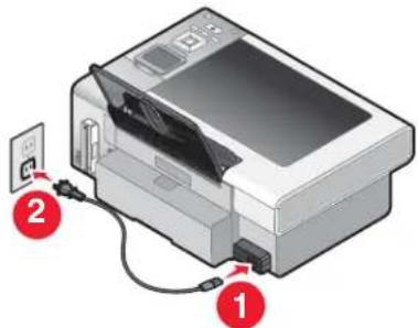 LEXMARK X4800 - Maak het netsnoer los en sluit het snoer opnieuw aan - 1