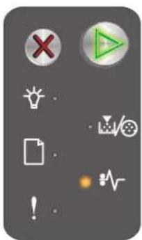 LEXMARK X2400 - Combinaties van lampjes voor secundaire foutcodes - 1